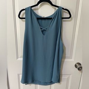 Blue Sleeveless Blouse